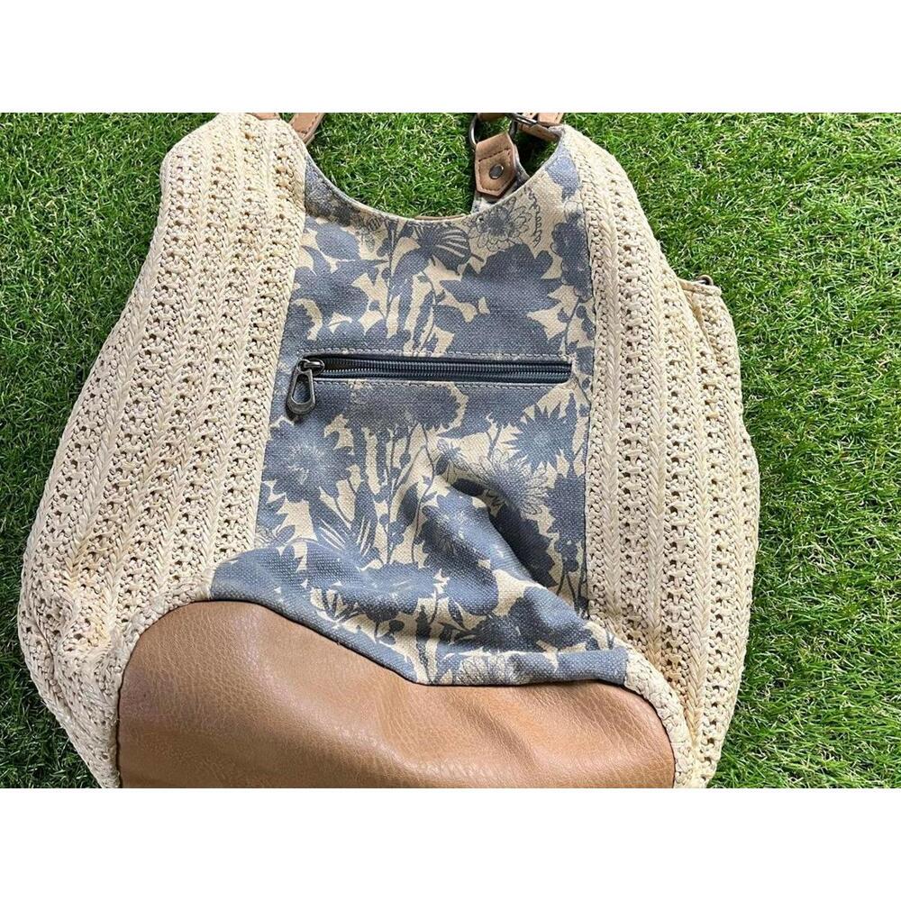 Sakroots‎ Bohemian Crochet and Canvas Shoulder Bag Beach Coastal Vibes Cruise